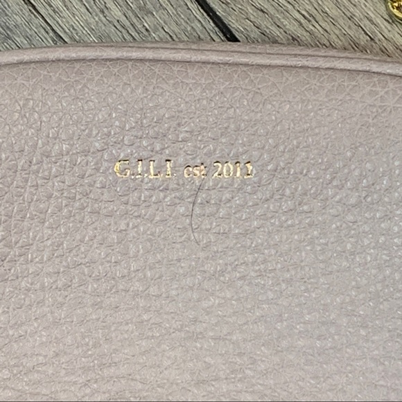 G. I. L. I. Italian Purple Gray Pebbled Leather Crossbody Bag - Picture 3 of 12